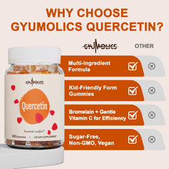 Packaging and bottle of Gyumolics Quercetin Gummies for Kids