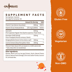 Gluten-free and vegan badges on product packaging