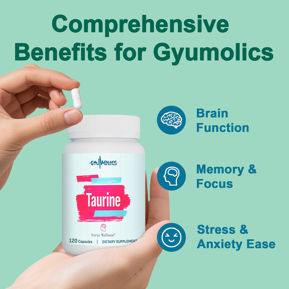 Close-up of Gyumolics Taurine 2000mg label