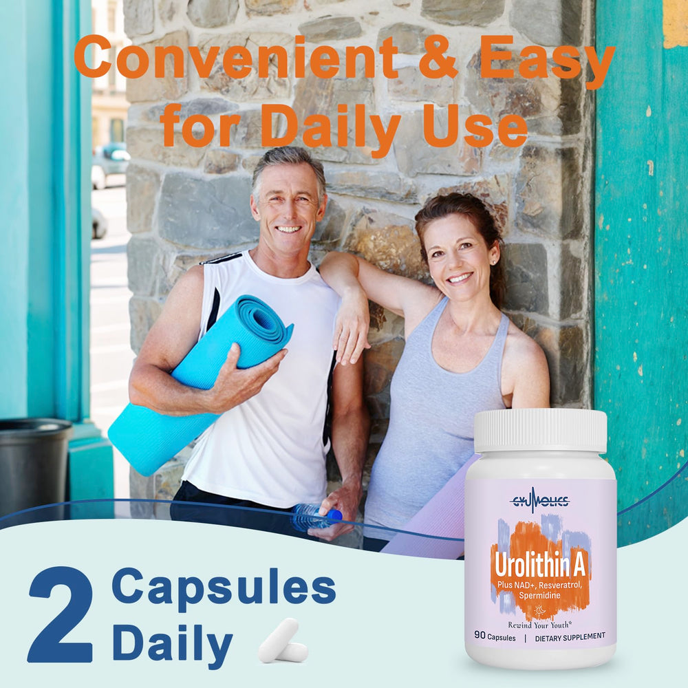 90 capsules per bottle with two-capsule daily serving diagram