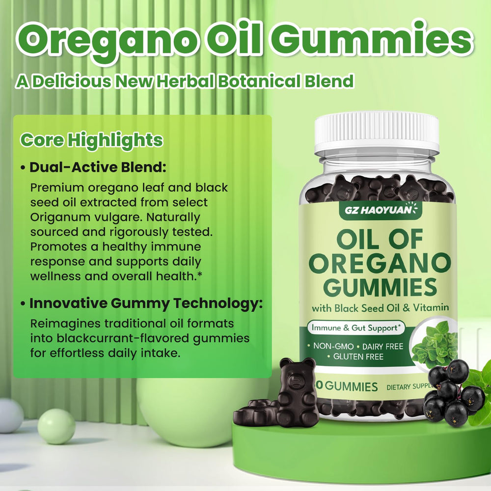 60-count bottle of GZ Hao Yuan oil of oregano gummies