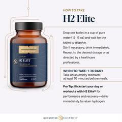 60-tablet bottle packaging of Quicksilver H2 Elite