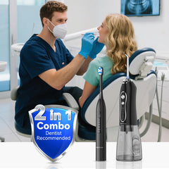Travel-ready cordless dental care kit in compact case
