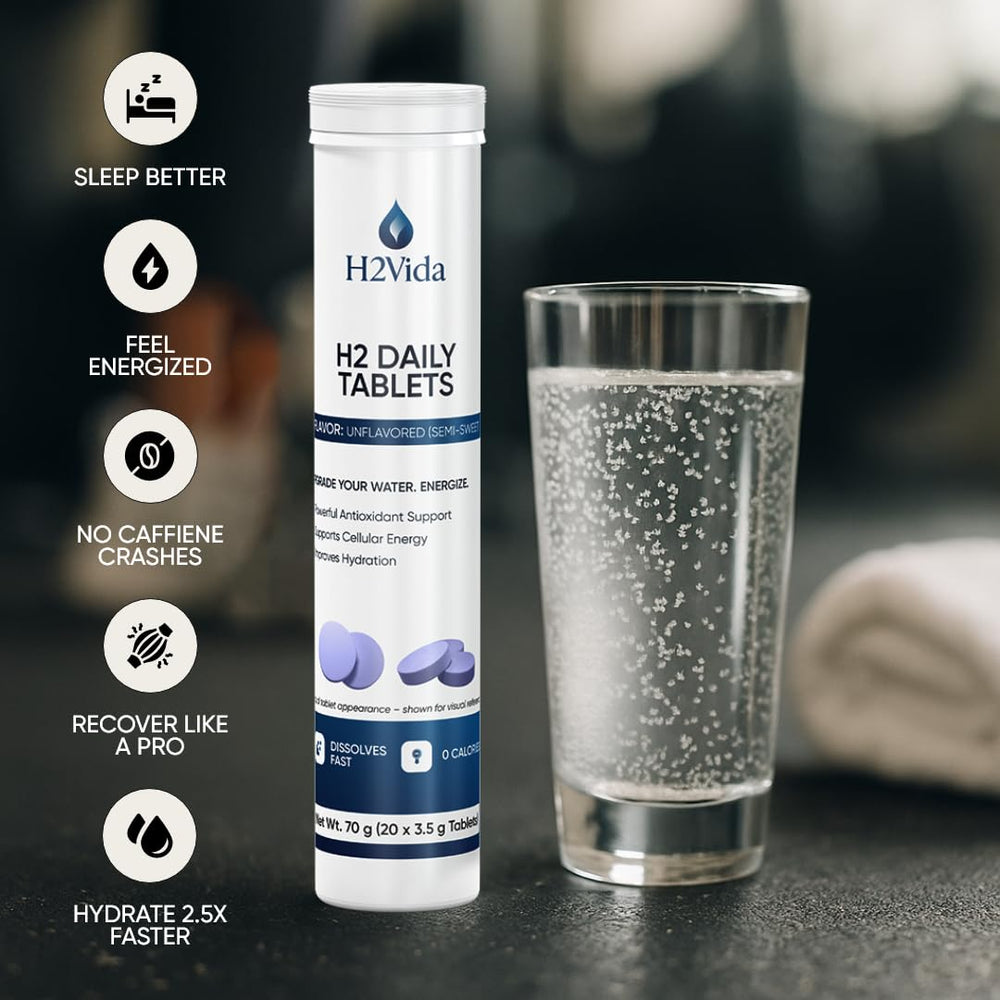 Nutrition facts panel for H2Vida tablets