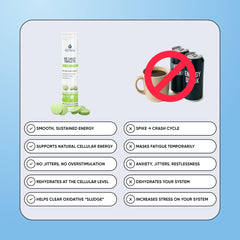 Close-up of lemon lime H2Vida tablet dissolving in water