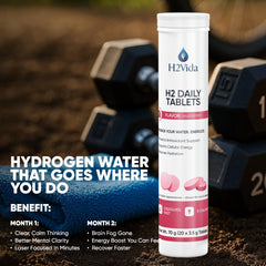 Hydration with H2Vida Raspberry tablets being prepared