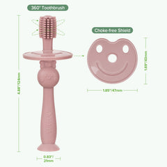Close-up of 360° silicone bristles surrounding the brush