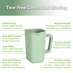 Complete set: toothbrush and bath rinse cup in Pea Green