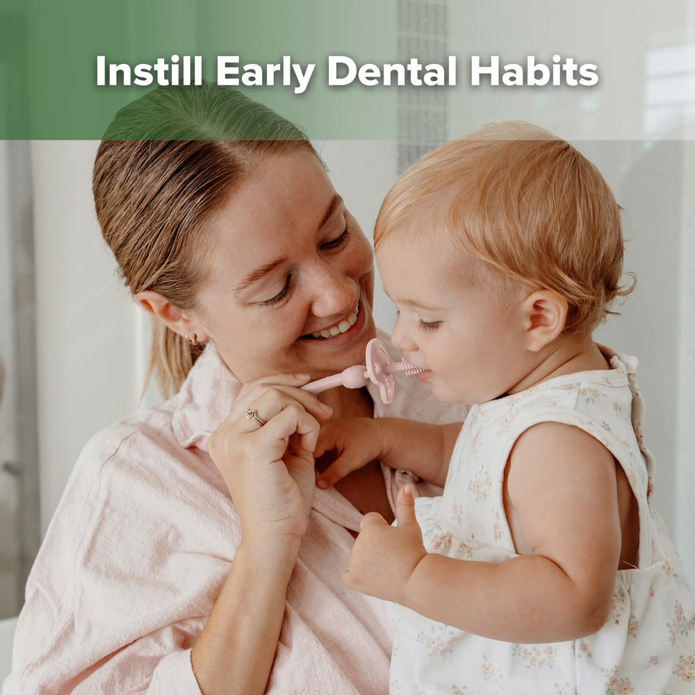 Adjustable choke-free safety shield on Haakaa baby toothbrush