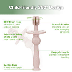 Hygienic upright storage with suction base on a flat surface