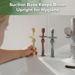 Hygienic upright storage with suction base