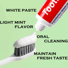 Hotel room with bulk toothpaste for guests