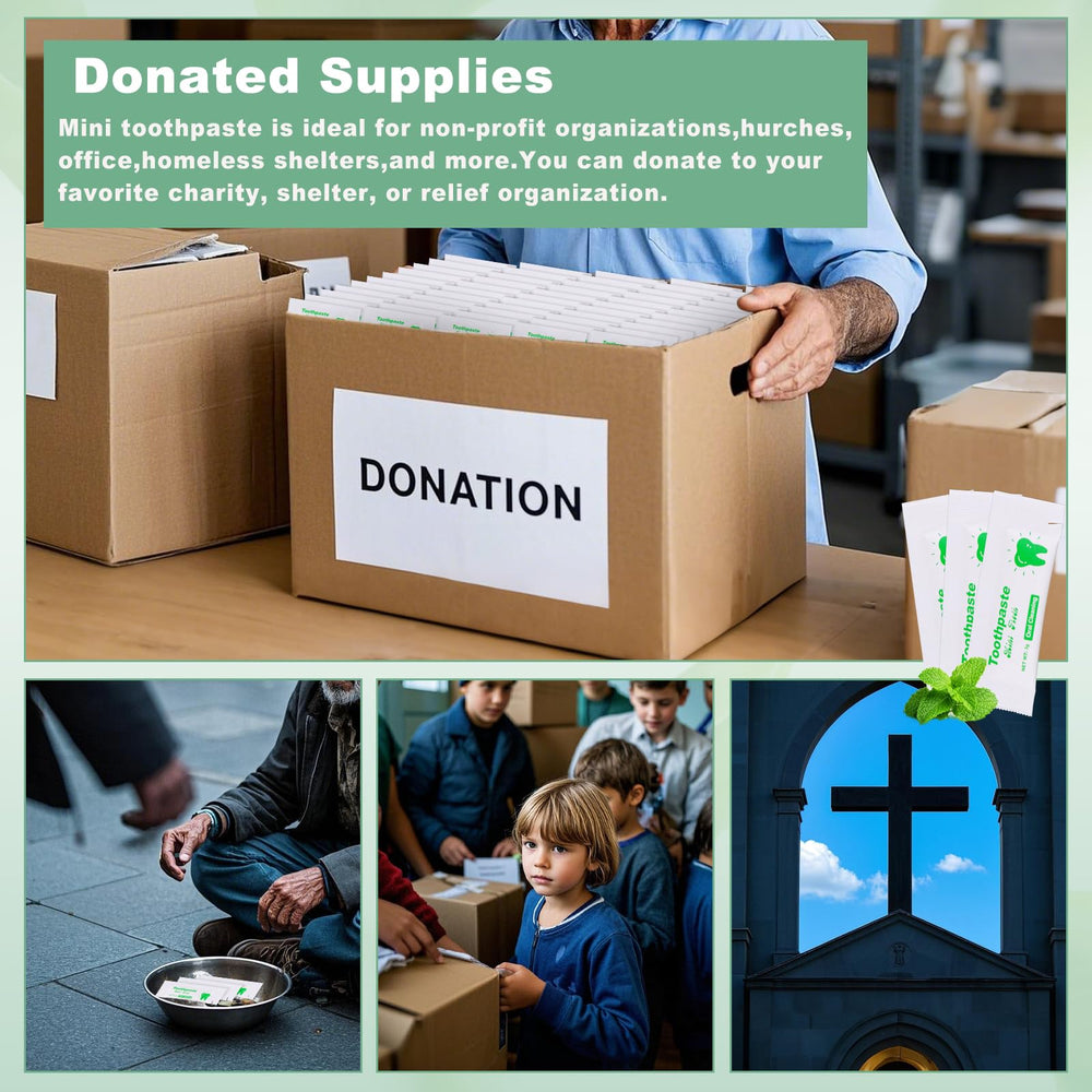 Bulk toothpaste suitable for donations to charities and shelters