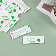 Single-use toothpaste for travel and charitable use