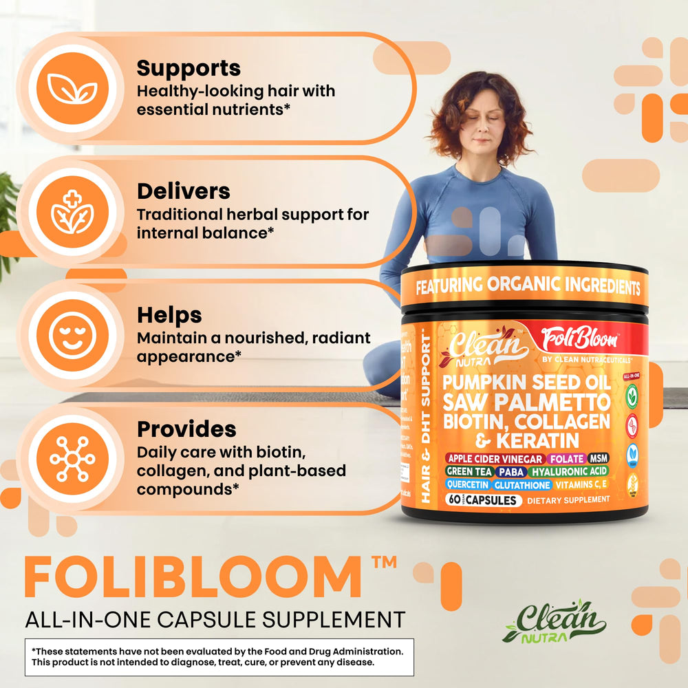 Close-up showing hair before and after using the supplement