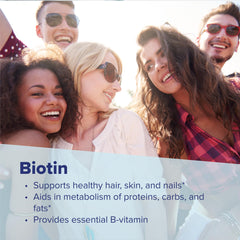 Illustration of hair health benefits from biotin