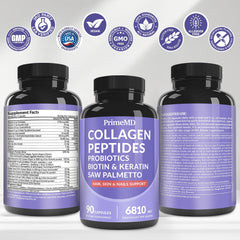 Saw palmetto and nutrients on product label