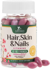 Product image: hair skin nails vitamins for women with Biotin 5000mcg, 60 softgels.