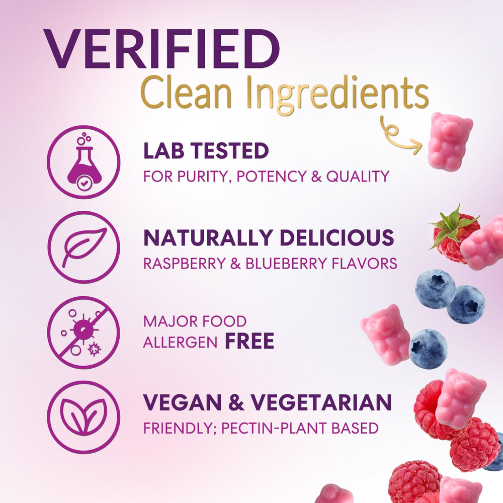 Person taking a daily gummy as part of routine