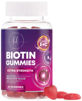 Bottle of Hair Vitamins Gummy with Biotin 5000 mcg