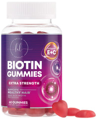 Bottle of Hair Vitamins Gummy with Biotin 5000 mcg