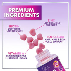 Hair growth supplement gummy naturals with Biotin 5000 mcg