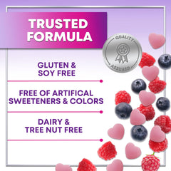 Nails, skin, and hair support gummies on white background