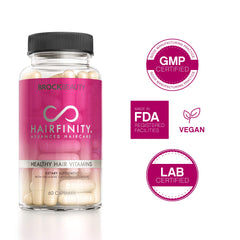Hairfinity capsules in a bottle