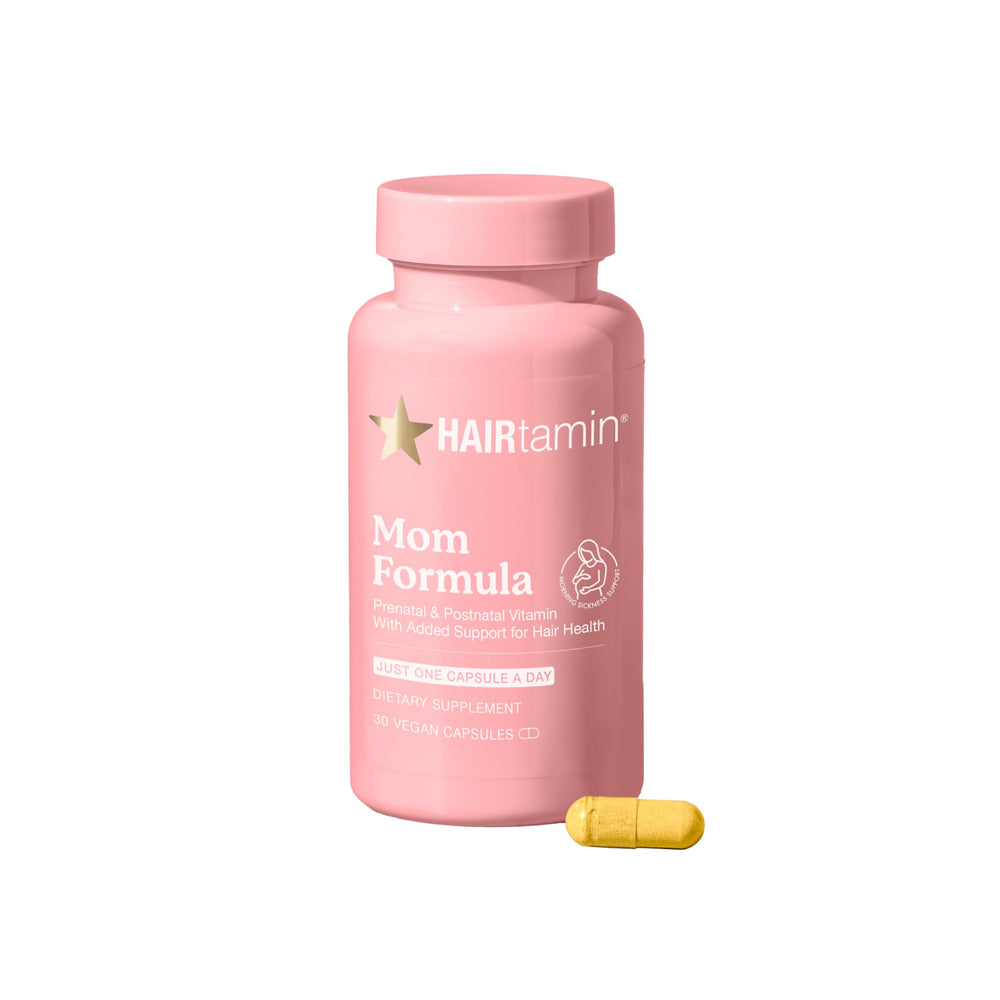 HAIRtamin MOM prenatal and postnatal hair vitamin bottle