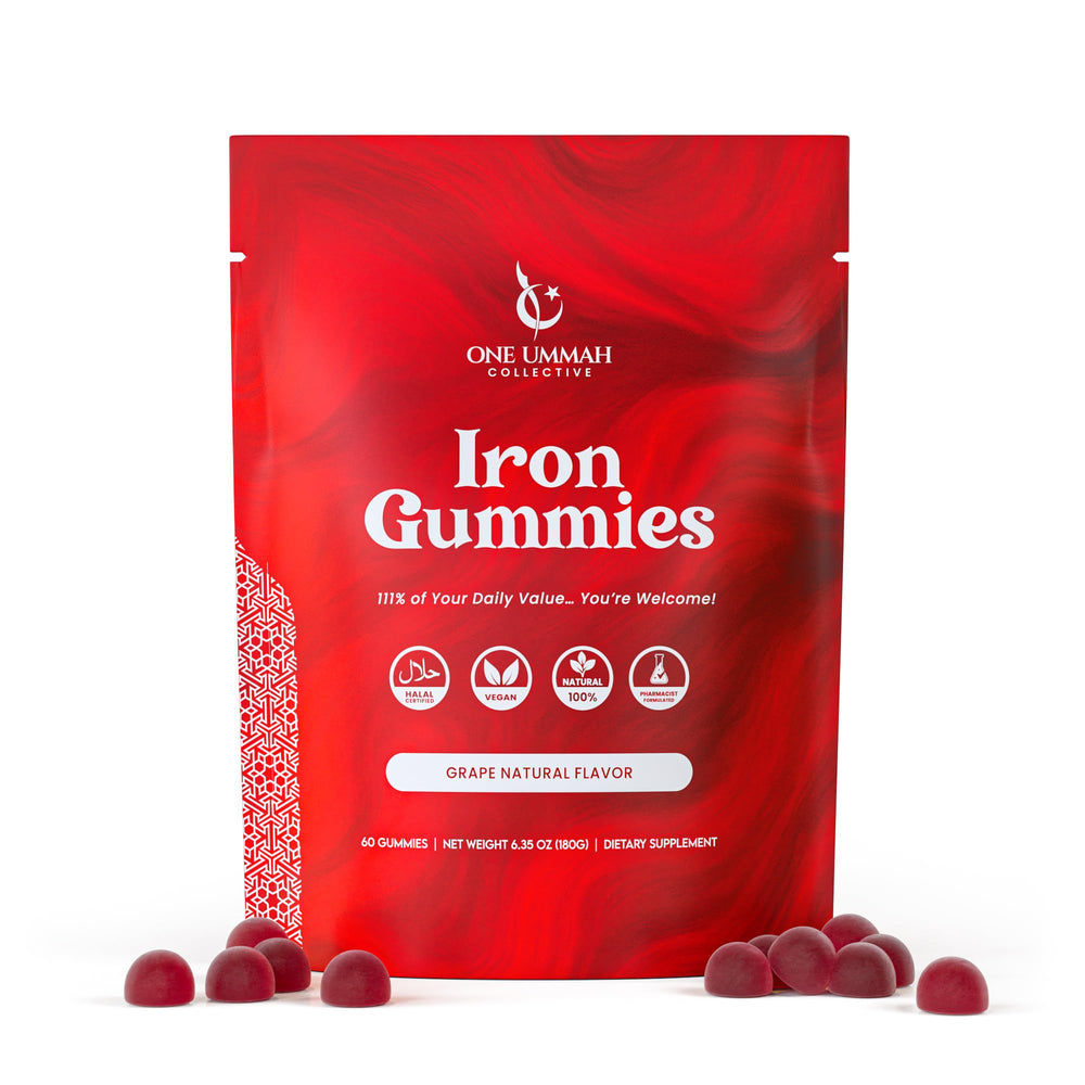Halal Certified Iron Gummies Berry flavor bottle - 60 count