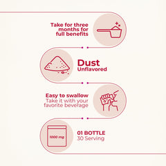 Nutrition panel showing 4000mg collagen peptides and 1000mg Vitamin C