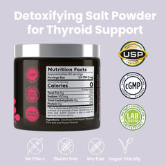 Close-up of HaloDetox pink salt powder crystals