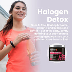 HaloDetox jar label showing 4oz size and minerals