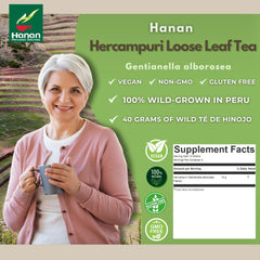 Back view of Hercampuri tea packaging