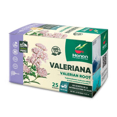 Front view of Hanan Valeriana Herbal Tea 3-pack box