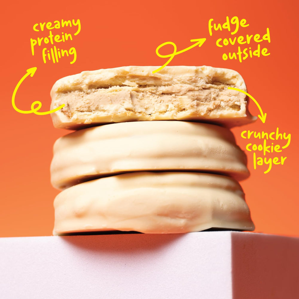 Hangryboy individually wrapped protein cookie sandwich ready for lunchbox snack