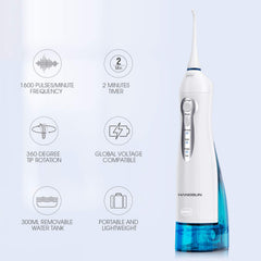 Close-up of detachable 300ml water tank on Hangsun flosser