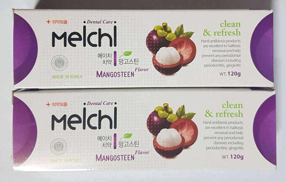 Hanil Meichi Toothpaste Mangosteen 2-pack packaging