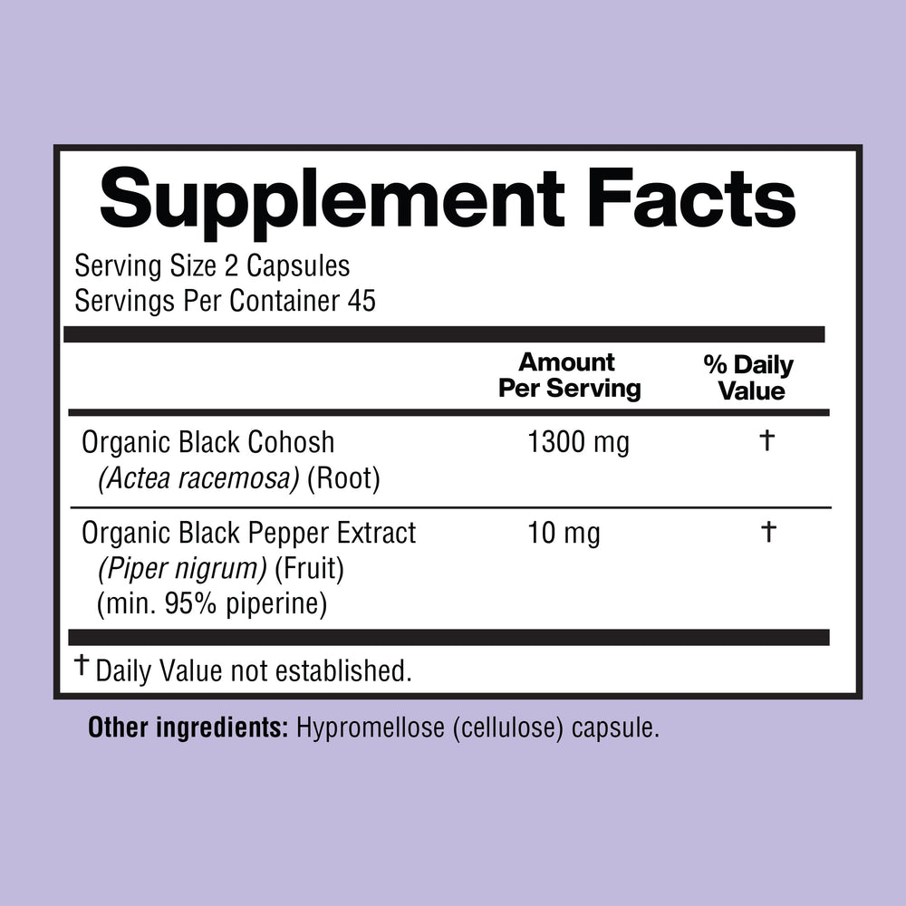 90 vegan capsules in bottle