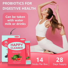 Lifestyle image of hydration with Happy Cleaner probiotic prebiotic powder