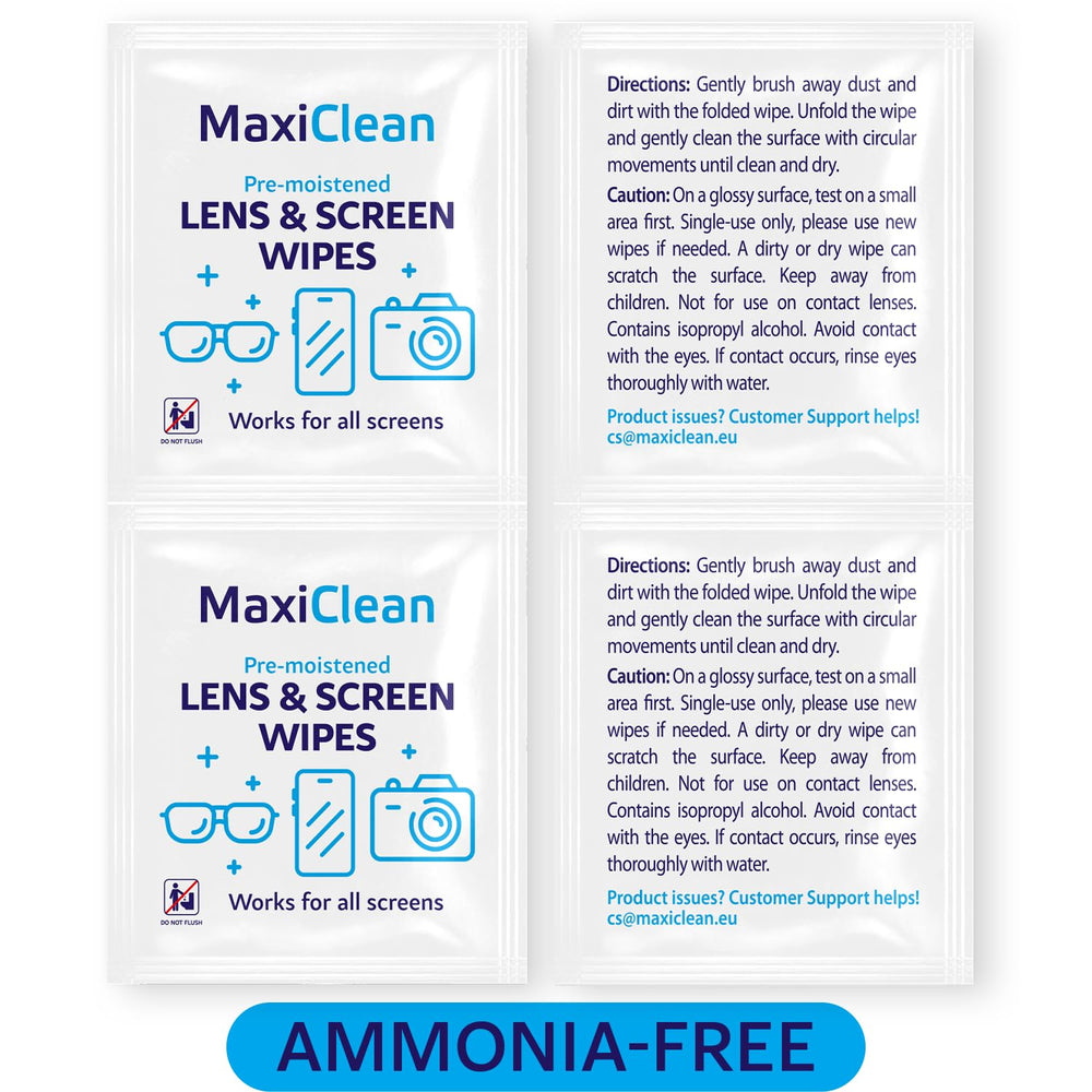 Happy Eye Glasses packaging with wipes