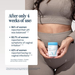 Woman taking daily probiotic for vaginal and urinary health