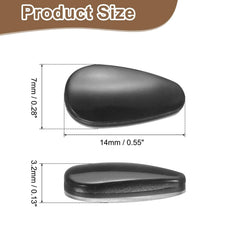 HARFINGTON 20 pairs silicone nose pads, 3.2mm thick, anti-slip, teardrop shape on black