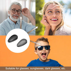Easy-adhesive HARFINGTON nose pads, 20 pairs, silicone, teardrop shape, black