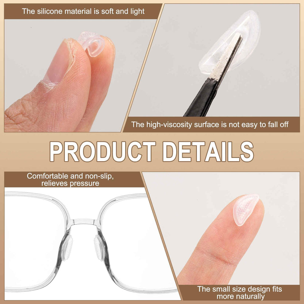 Glasses showing anti-slip nose pad design