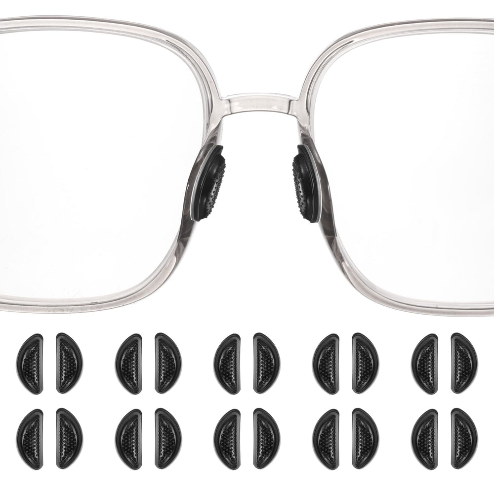 HARFINGTON granular D-shaped silicone nose pads – 3.5mm thick, 10 pairs for plastic frames