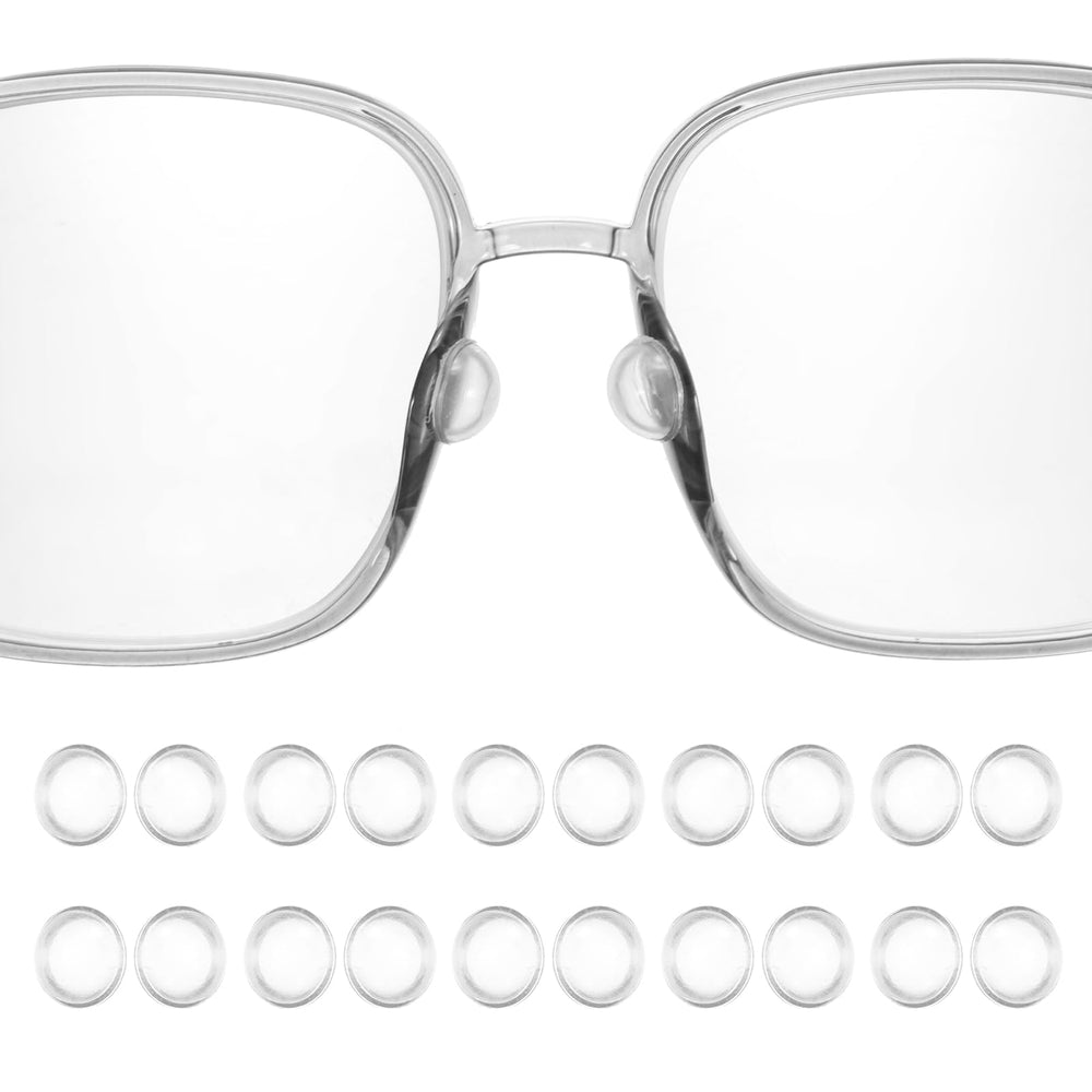 HARFINGTON silicone eyeglass nose pads set — 10 pairs, 10mm diameter, round
