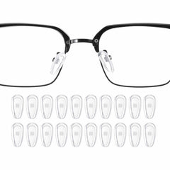 HARFINGTON silicone nose pads close-up in clear finish, 14x8x6 mm