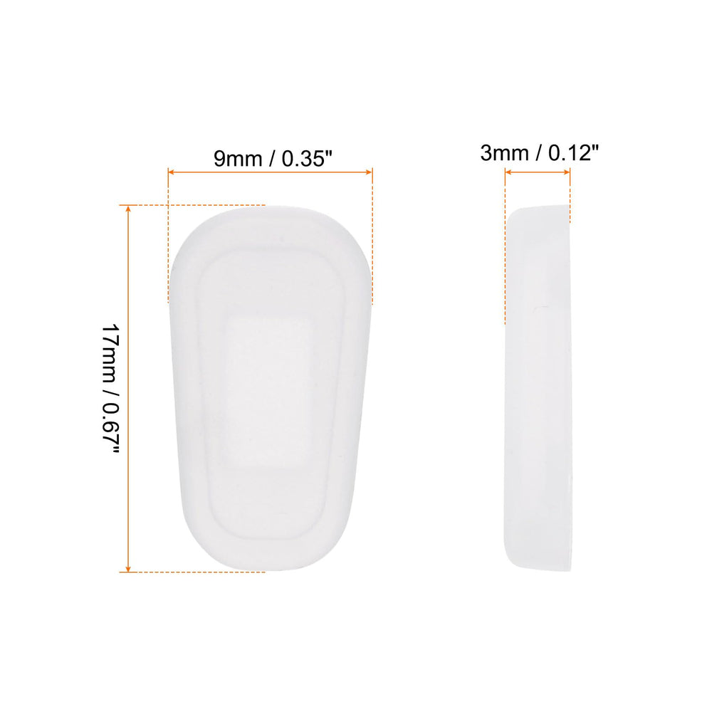 Close-up of white silicone nose pads for glasses