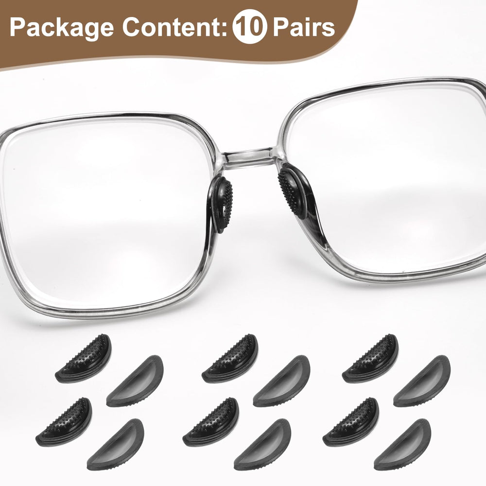 Nose pads applied to a plastic frame for glasses